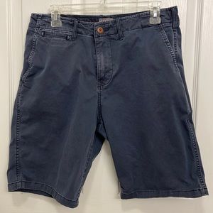 Lucky Brand Stretch Flat Front Shorts, Size 30, 9 in. Inseam, Dark Blue